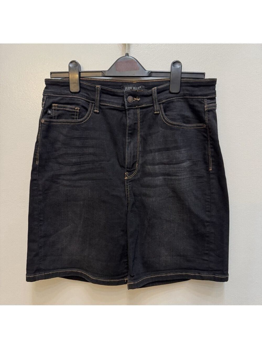 Judy Blue Veronica High Rise Mid Thigh Denim Shorts Black XL